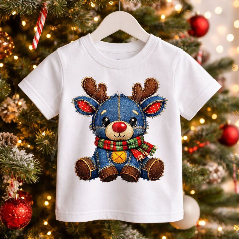 Reindeer 3 Denim Effect DTF or UVDTF Decal