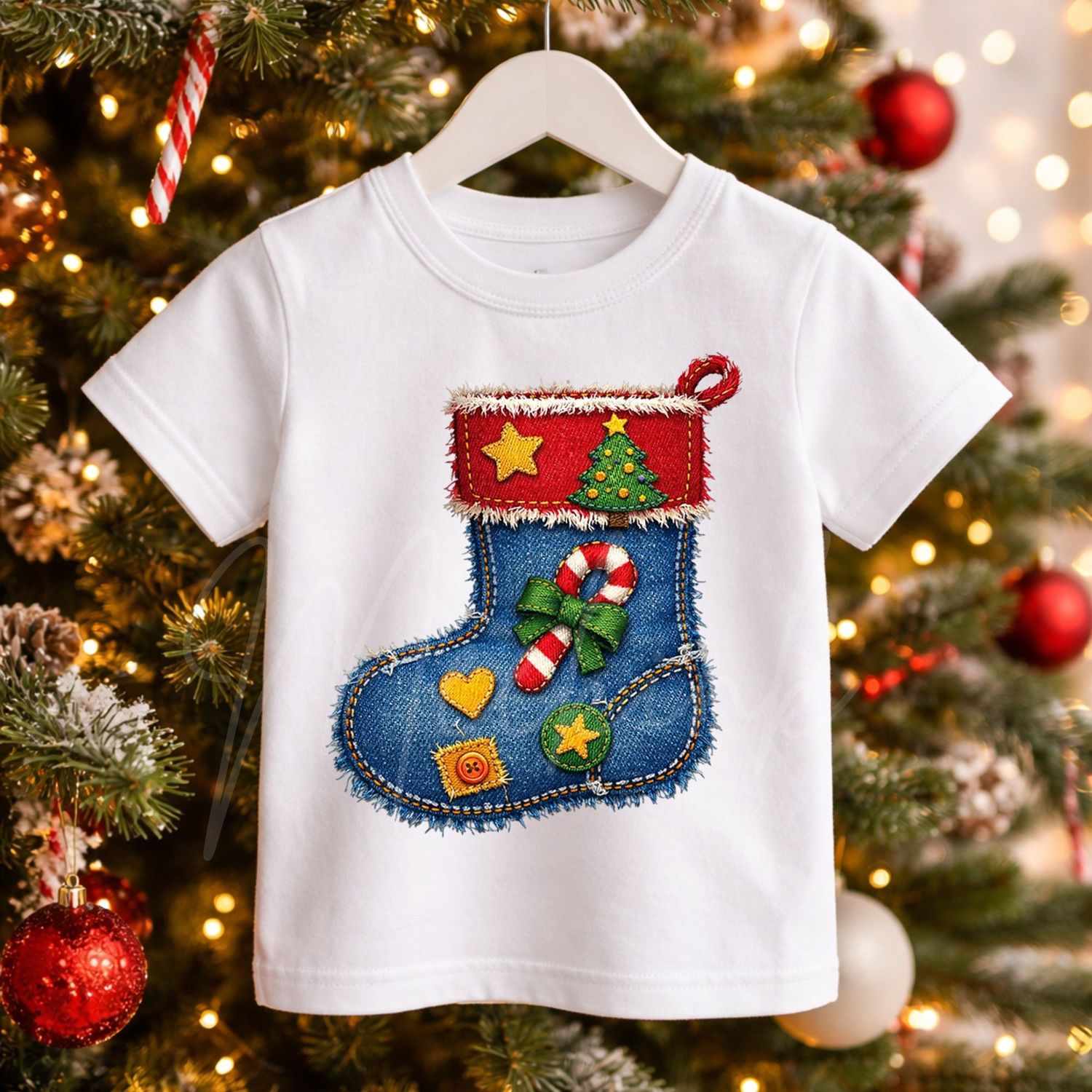 Stocking 2 Denim Effect DTF or UVDTF Decal