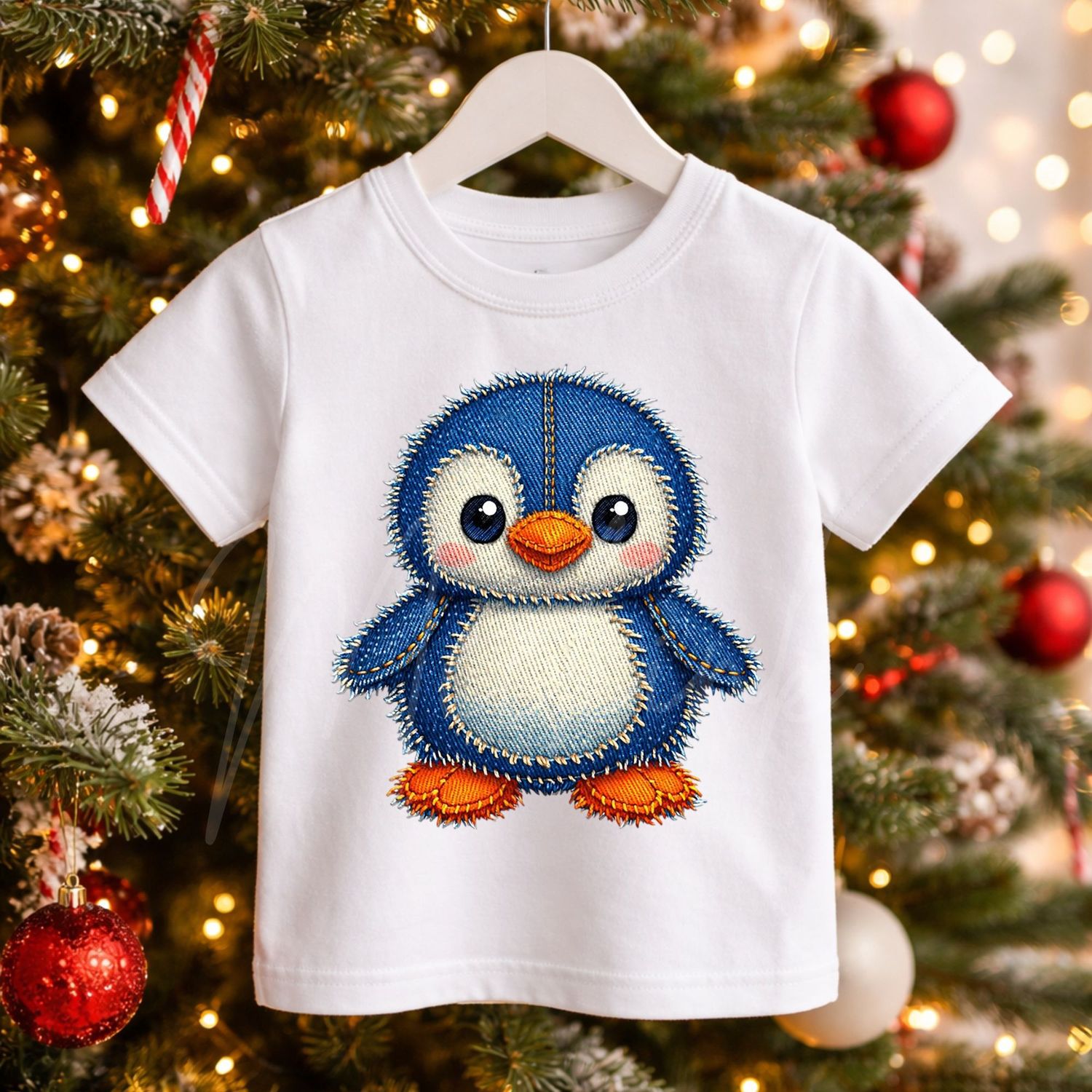 Penguin 1 Denim Effect DTF or UVDTF Decal