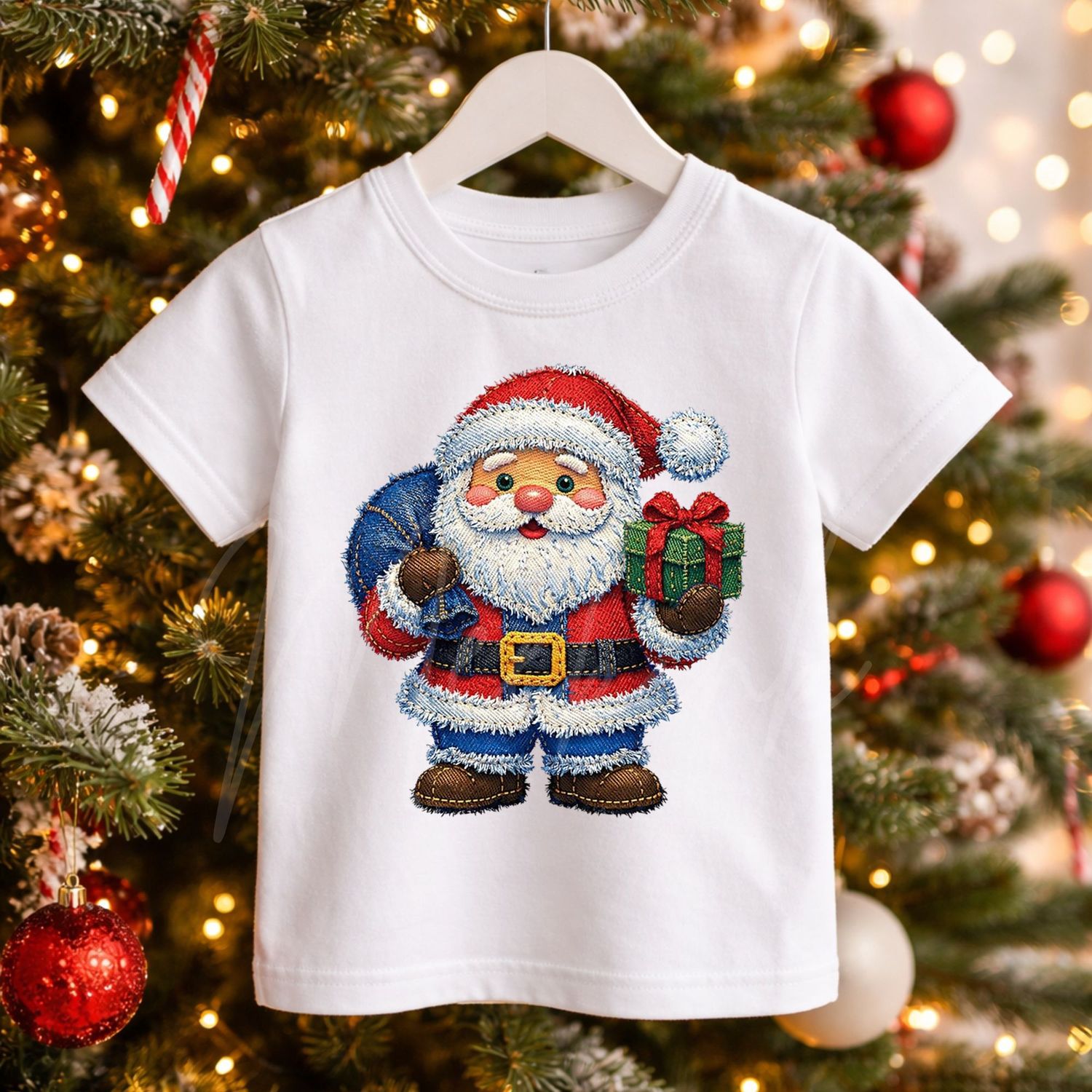 Santa 1 Denim Effect DTF or UVDTF Decal