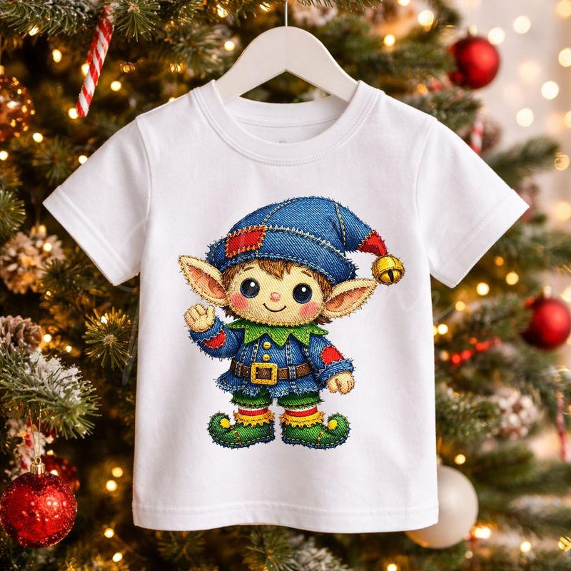 Elf 3 Denim Effect DTF or UVDTF Decal