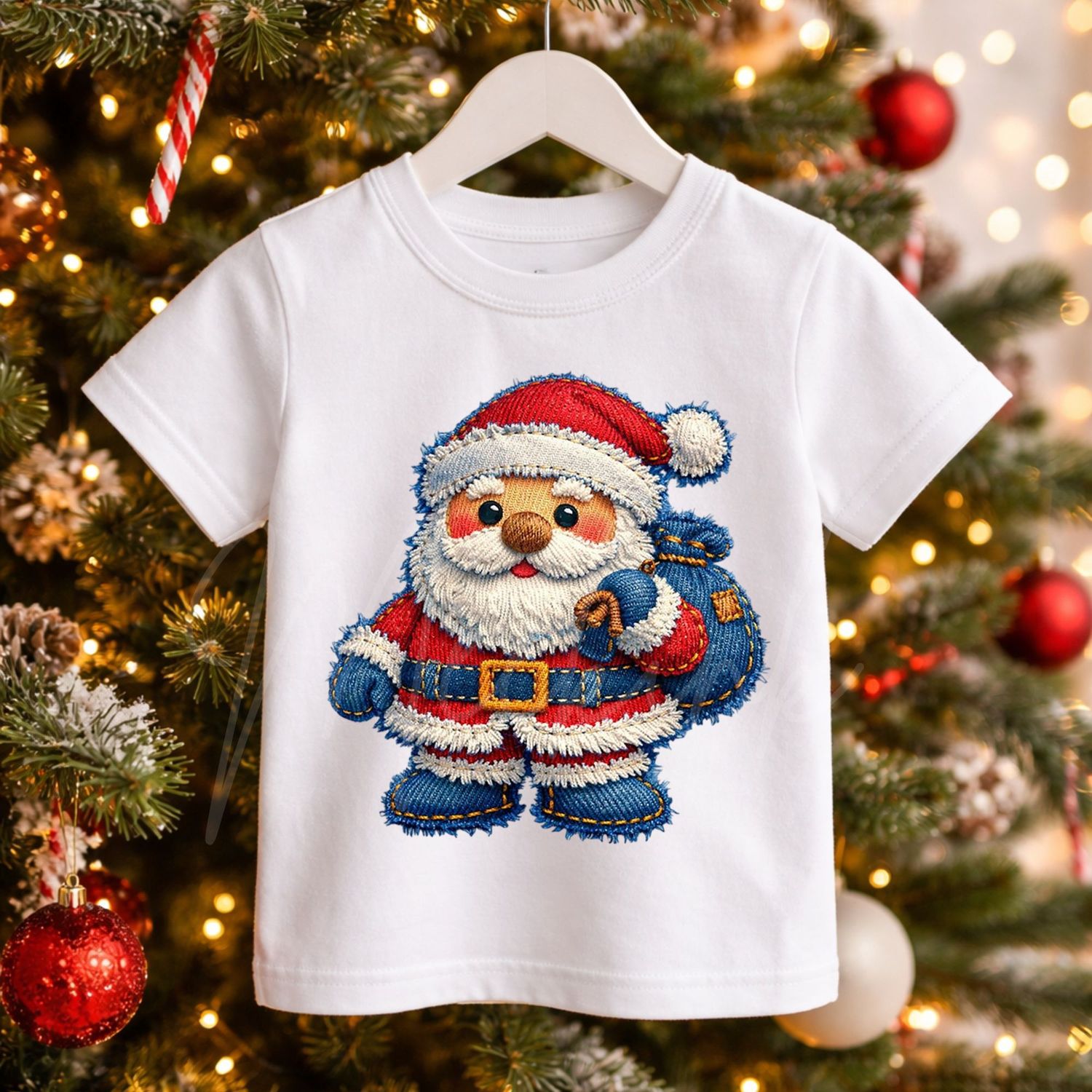 Santa 2 Denim Effect DTF or UVDTF Decal