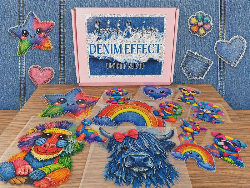 A5 Denim Effect INSPO Box Mixed Box Of UVDTF-DTF-PRINTS