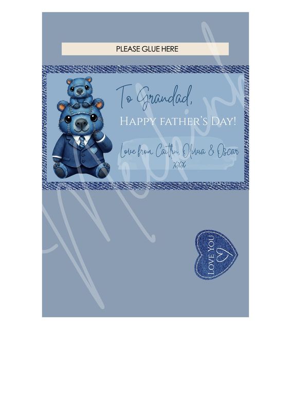 Personalised Capybara Father's Day Chocolate Bar Wrapper