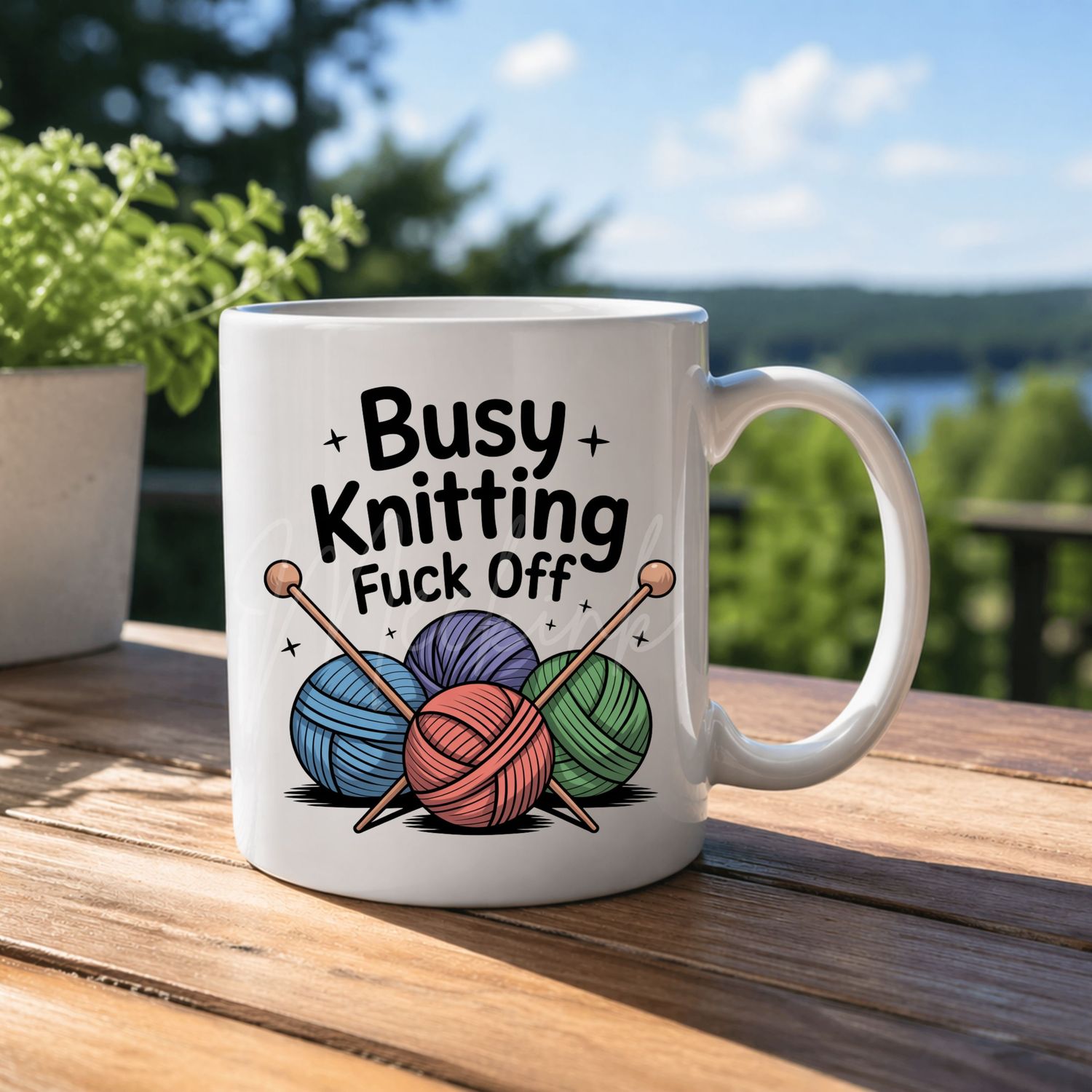 Busy Knitting 8cm UVDTF Decal