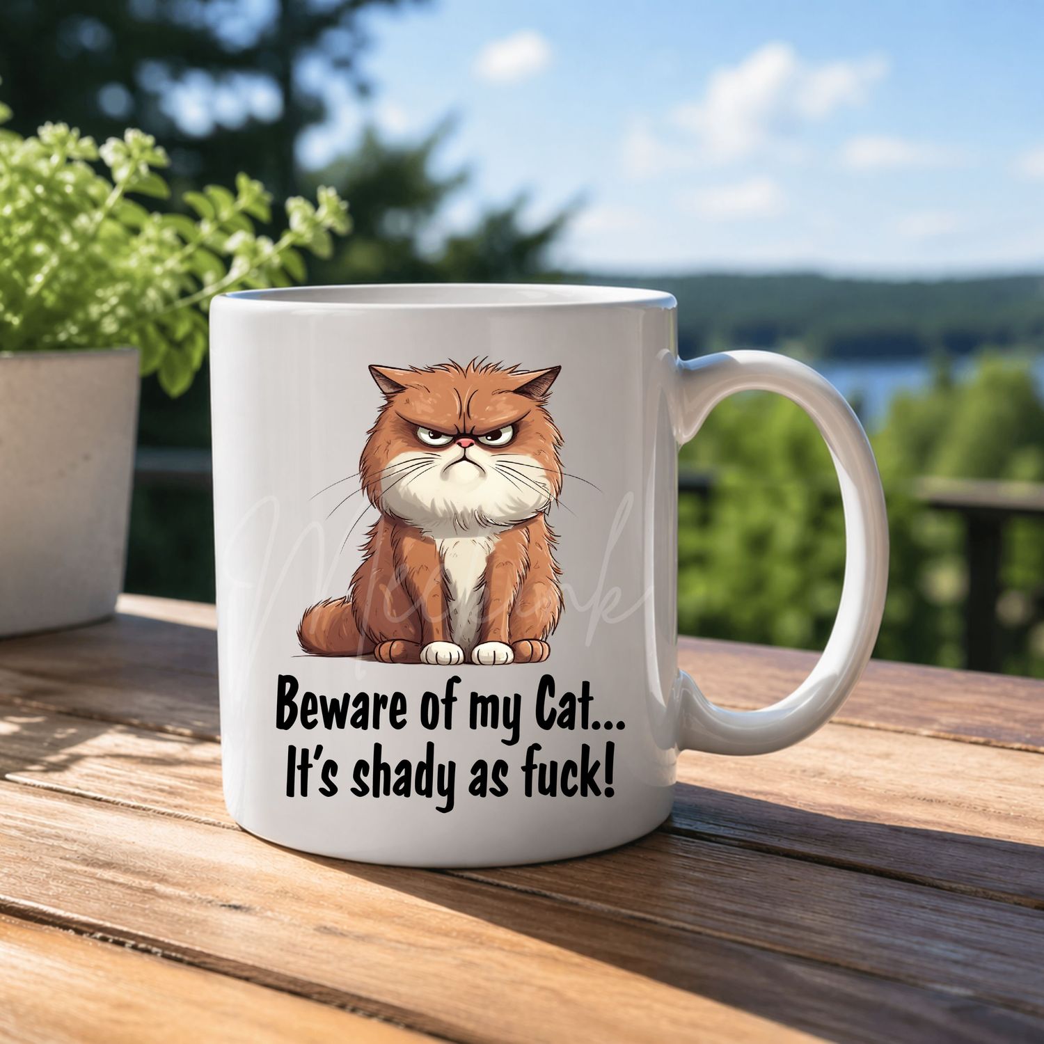 Shady Cat 8cm UVDTF Decal