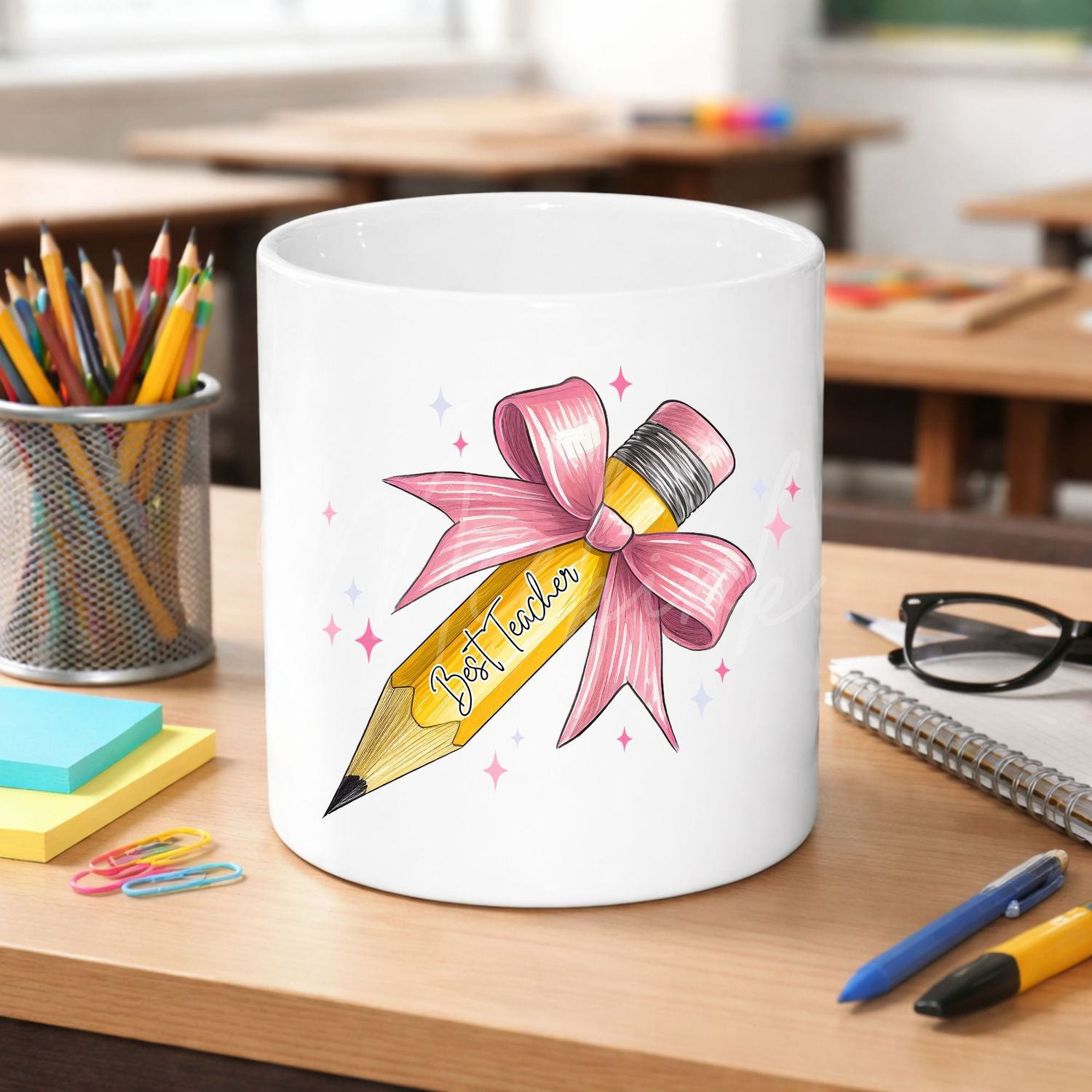 Best Teacher Yellow Pencil  UVDTF or DTF Decal