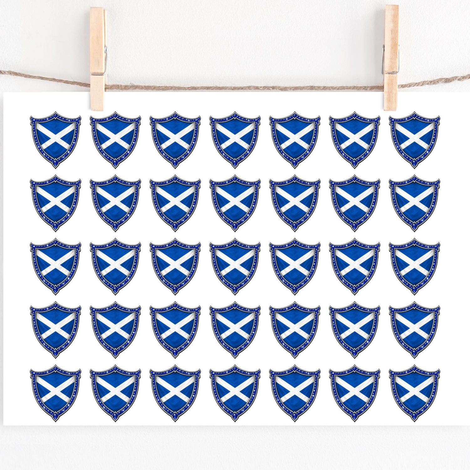 Scotland Crest Hair Bow Sheet A4 Sheet DTF or UVDTF