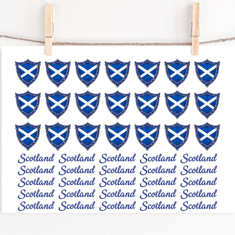 Scotland Crest Hair Bow Sheet With Text A4 Sheet DTF or UVDTF