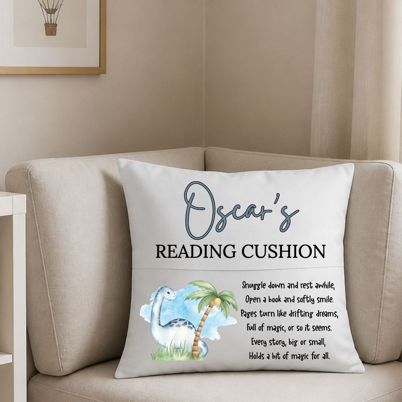 Dino Reading Cushion Book DTF
