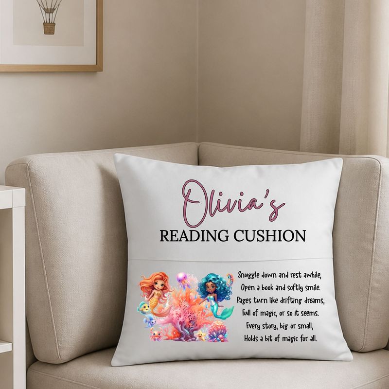 Mermaid Reading Cushion Book DTF