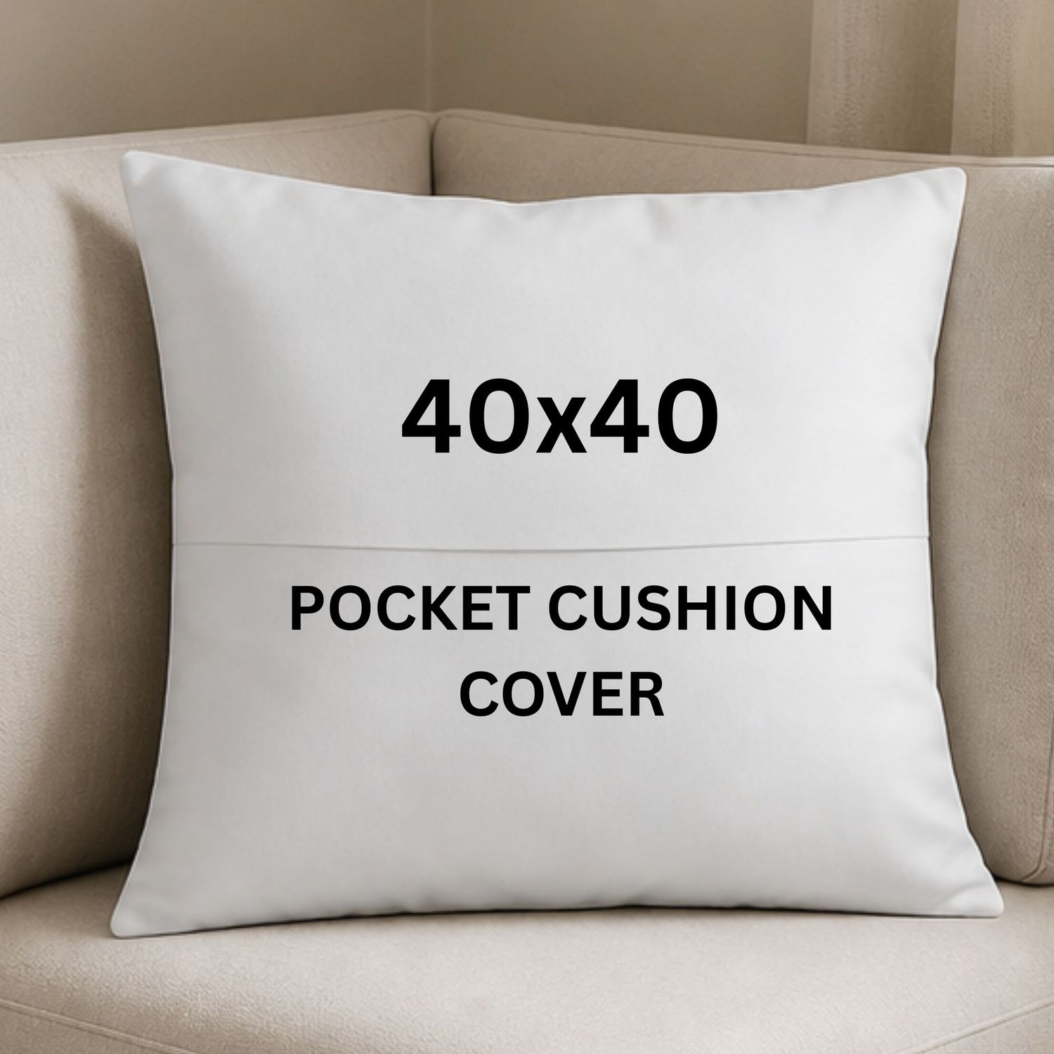 Book/Pocket Cushion Cover White Polyester Craft Blank