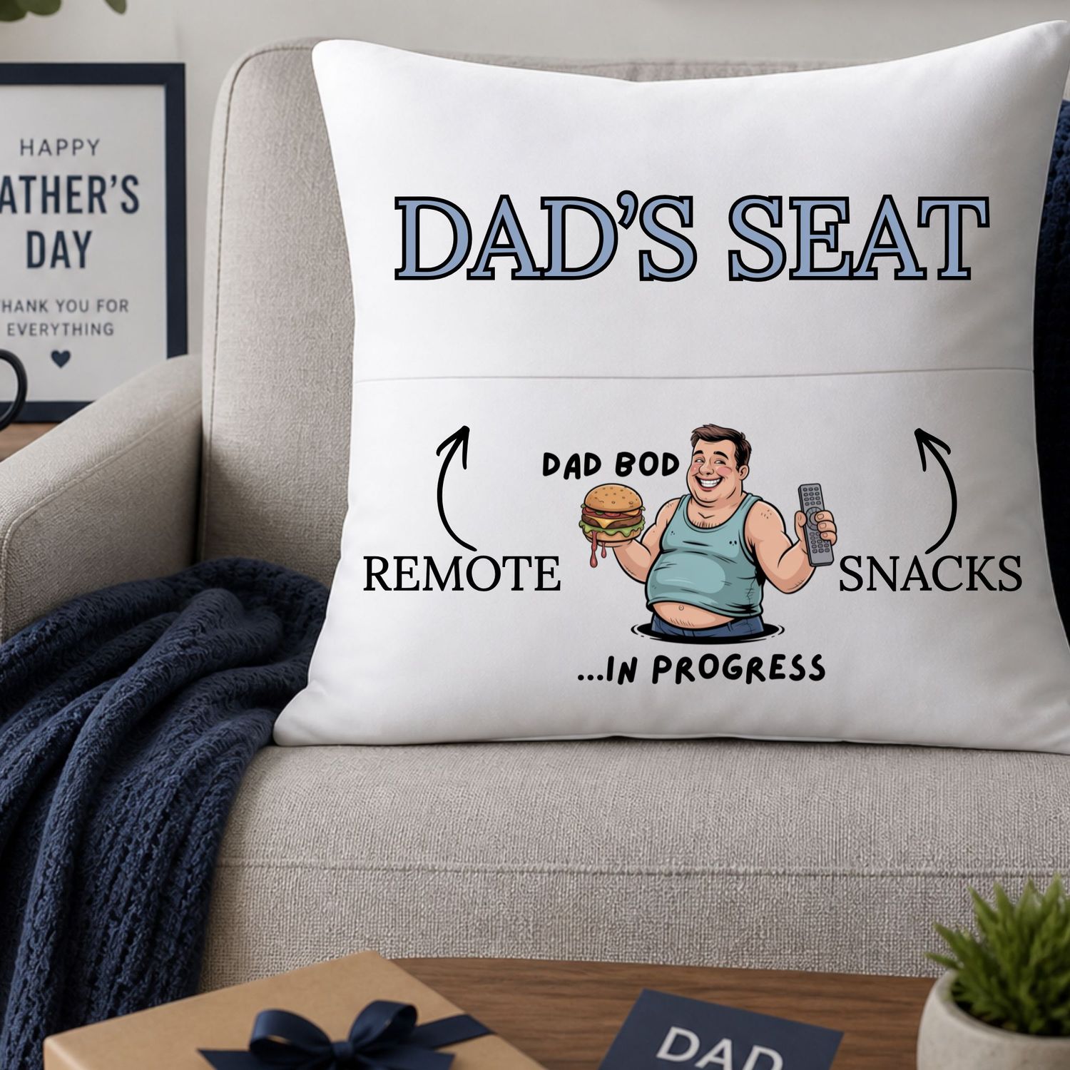 Dad's Seat Dad Bod Pocket Cushion DTF Decal
