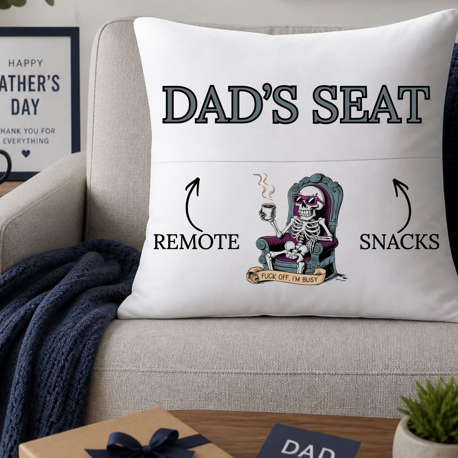Dad's Seat F*ck Off I'm Busy Seat Pocket Cushion DTF Decal