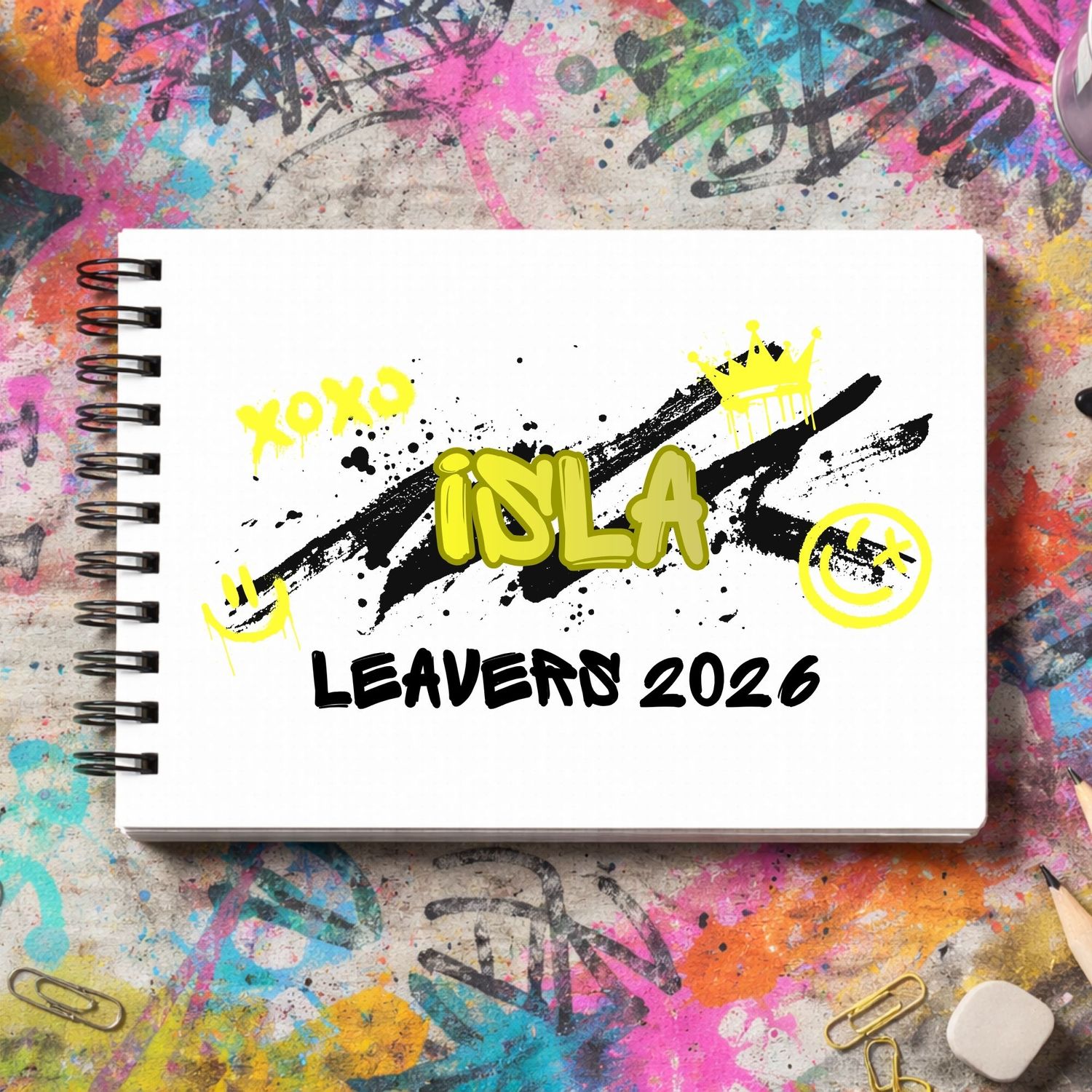 Duo Tone Yellow Leavers Book 2026 DTF or UVDTF Decal