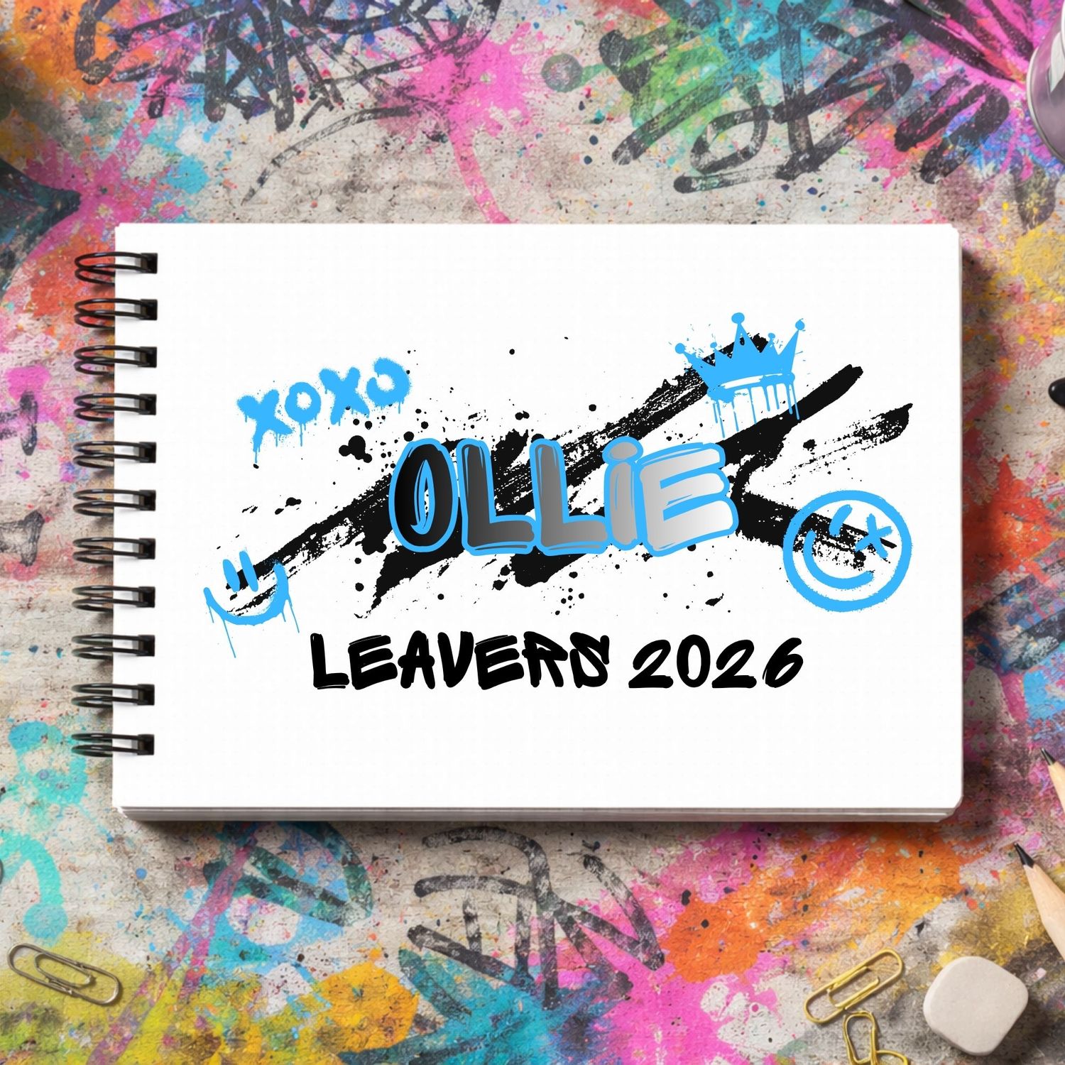 Duo Tone Blue Leavers Book 2026 DTF or UVDTF Decal