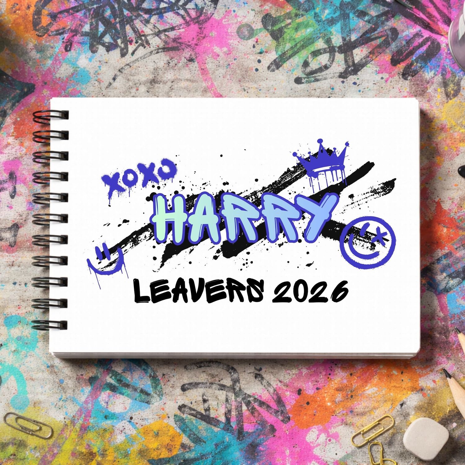 Duo Tone Purple Blue Leavers Book 2026 DTF or UVDTF Decal