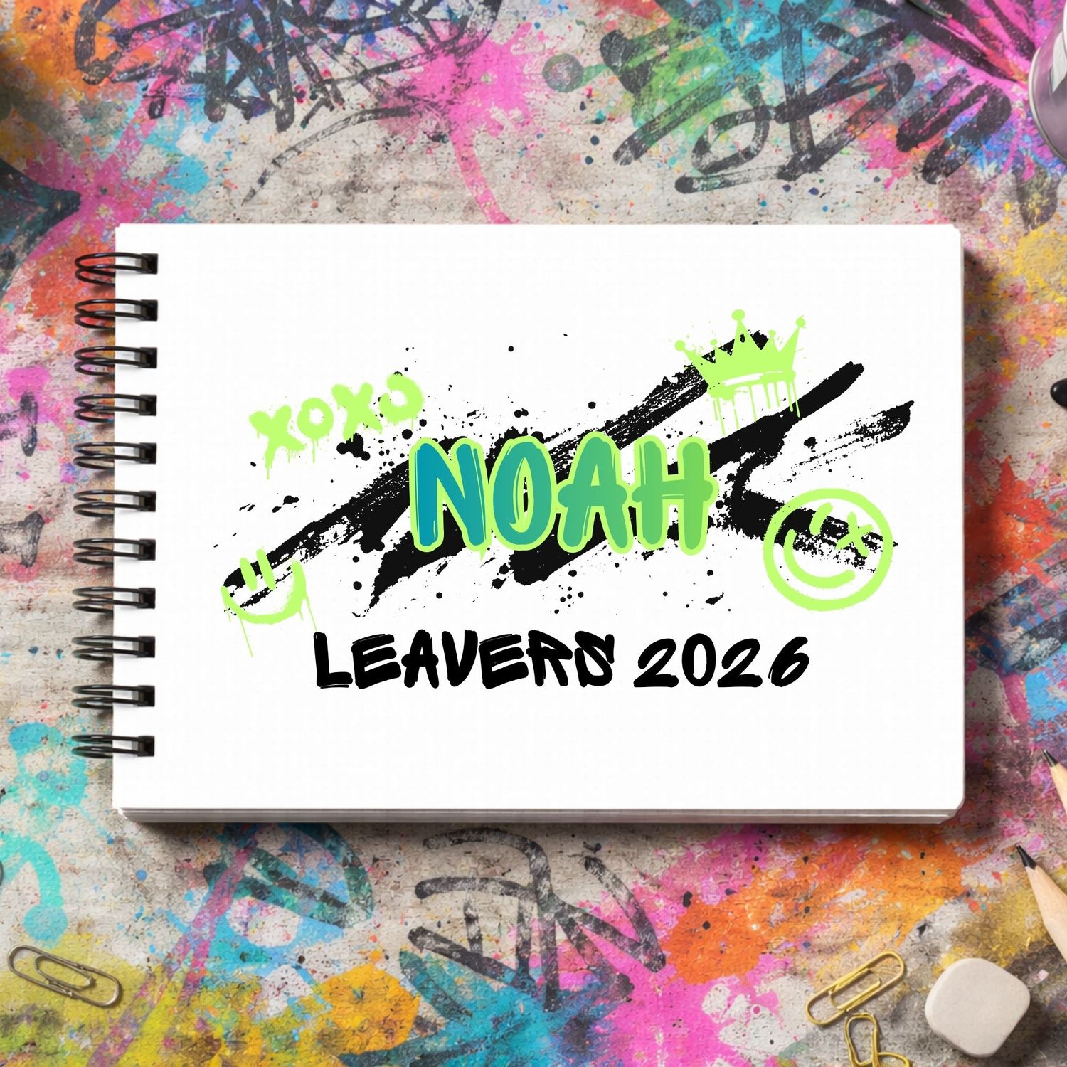 Duo Tone Green Leavers Book 2026 DTF or UVDTF Decal