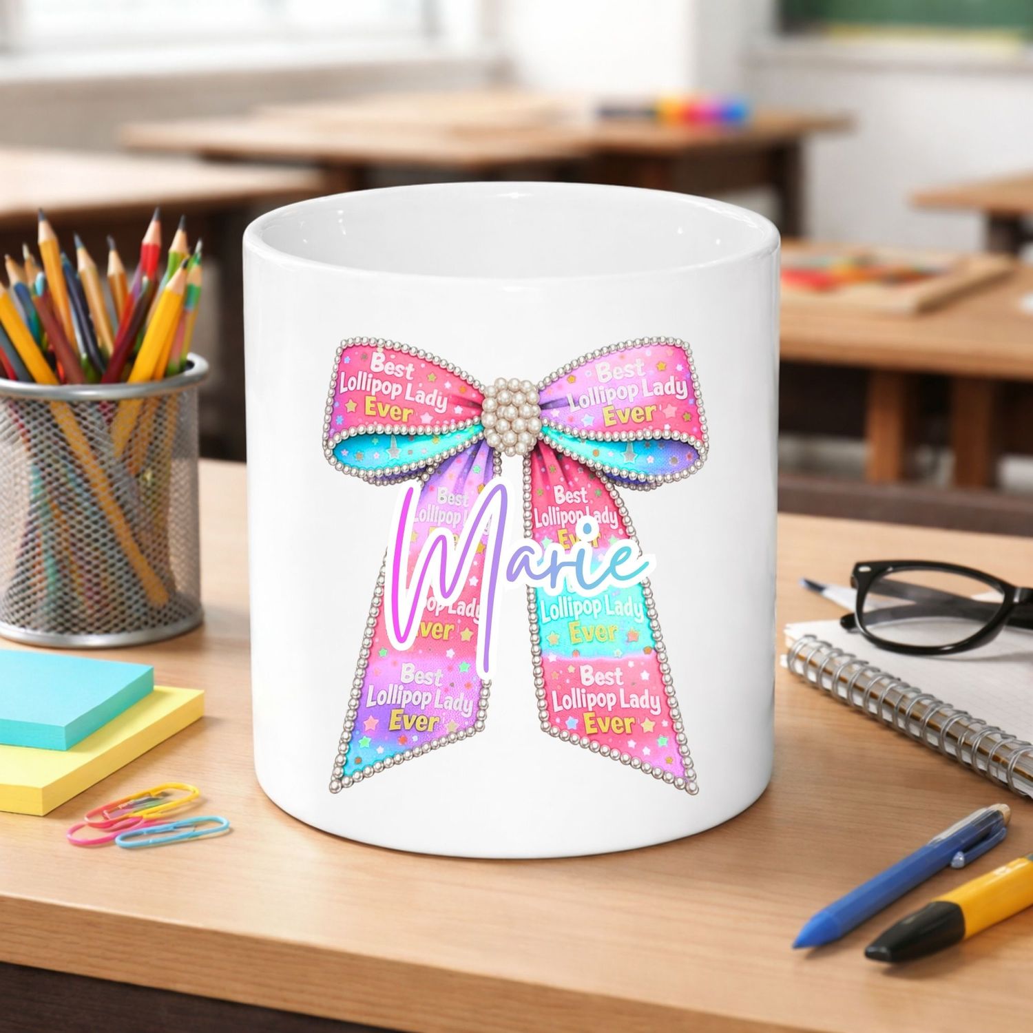 Best Lollipop Lady Personalised Bow DTF or UVDTF Decal