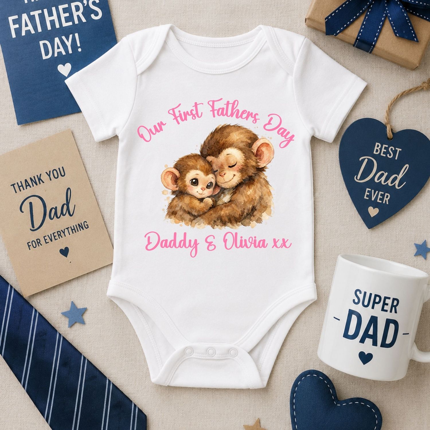 Our First Fathers Day Little Monkeys UVDTF or DTF Decal