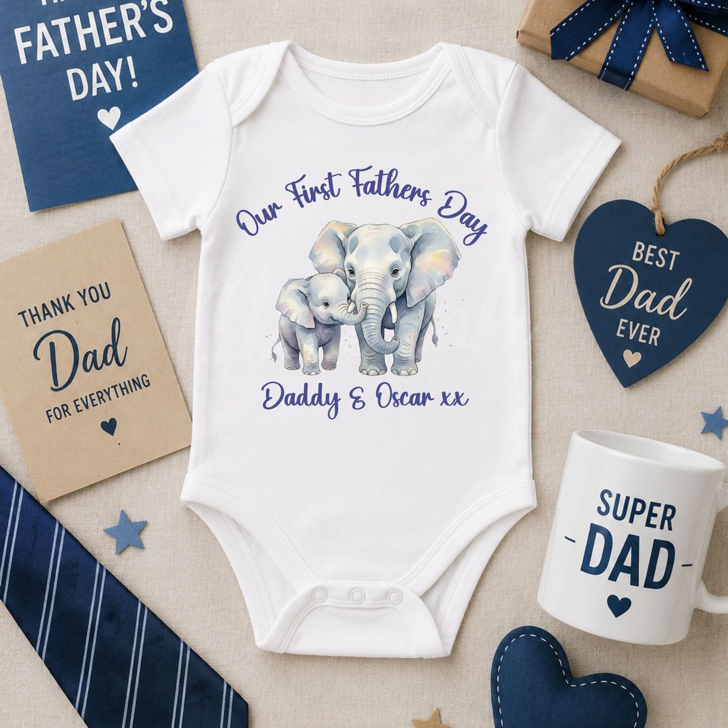 Our First Fathers Day Elephants UVDTF or DTF Decal