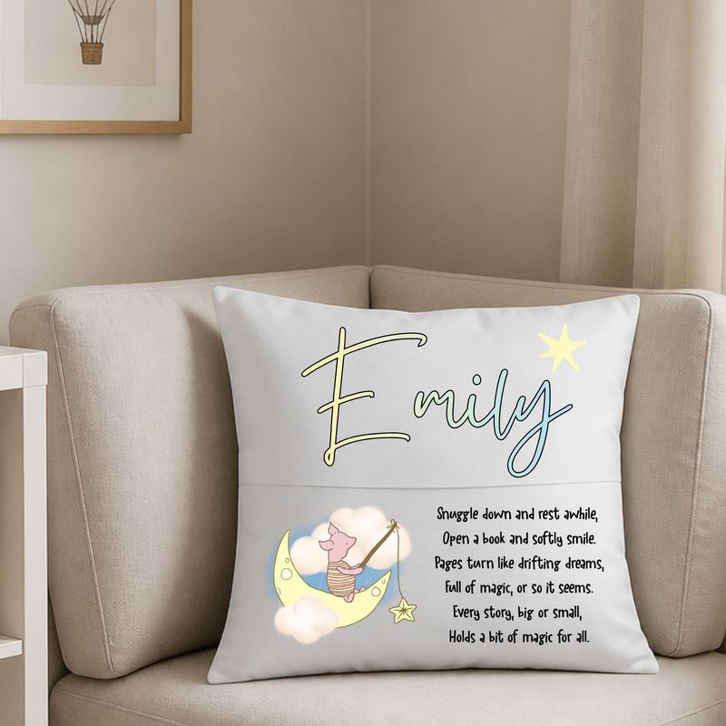Piggy Fishing For Stars Reading Cushion Book DTF
