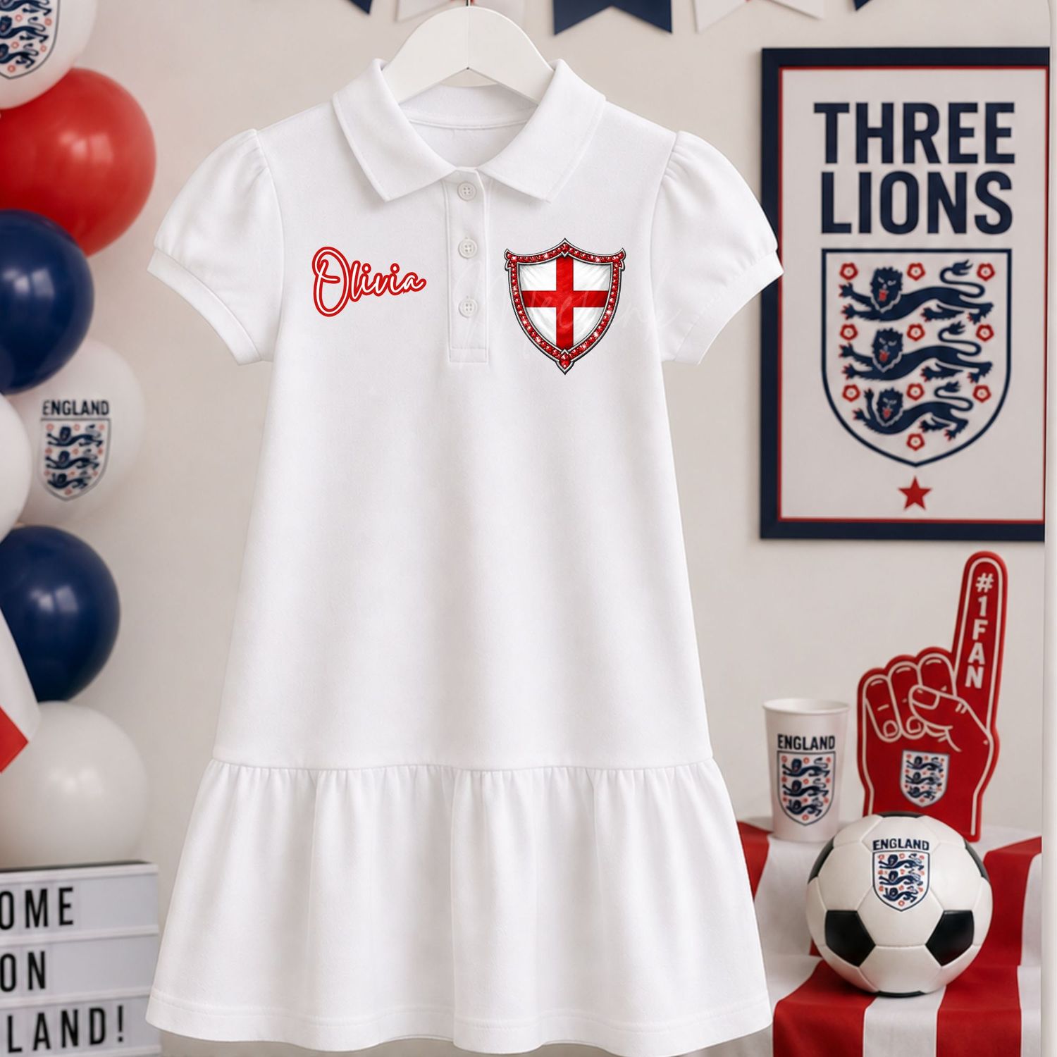 England Football Flag Crest &amp; Name DTF Decal
