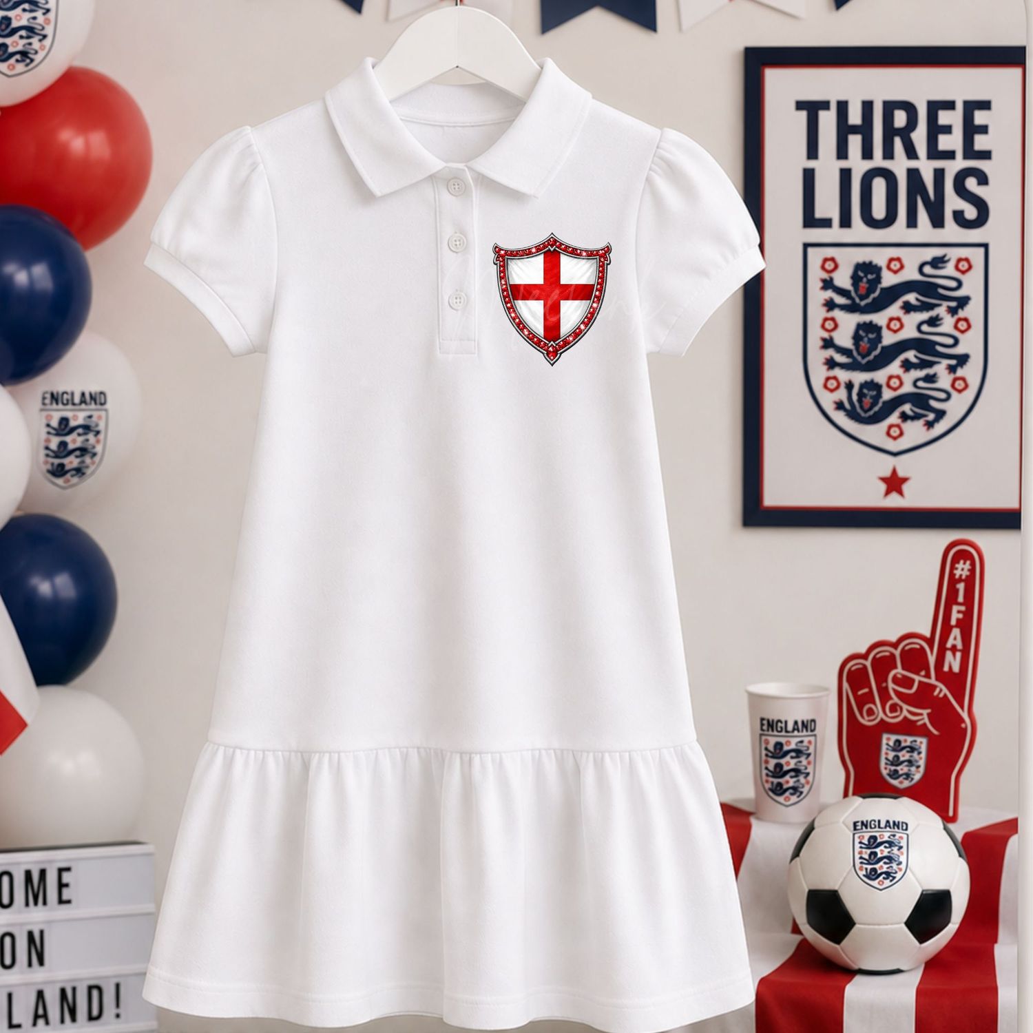 England Flag Crest Only Football DTF or UVDTF Decal