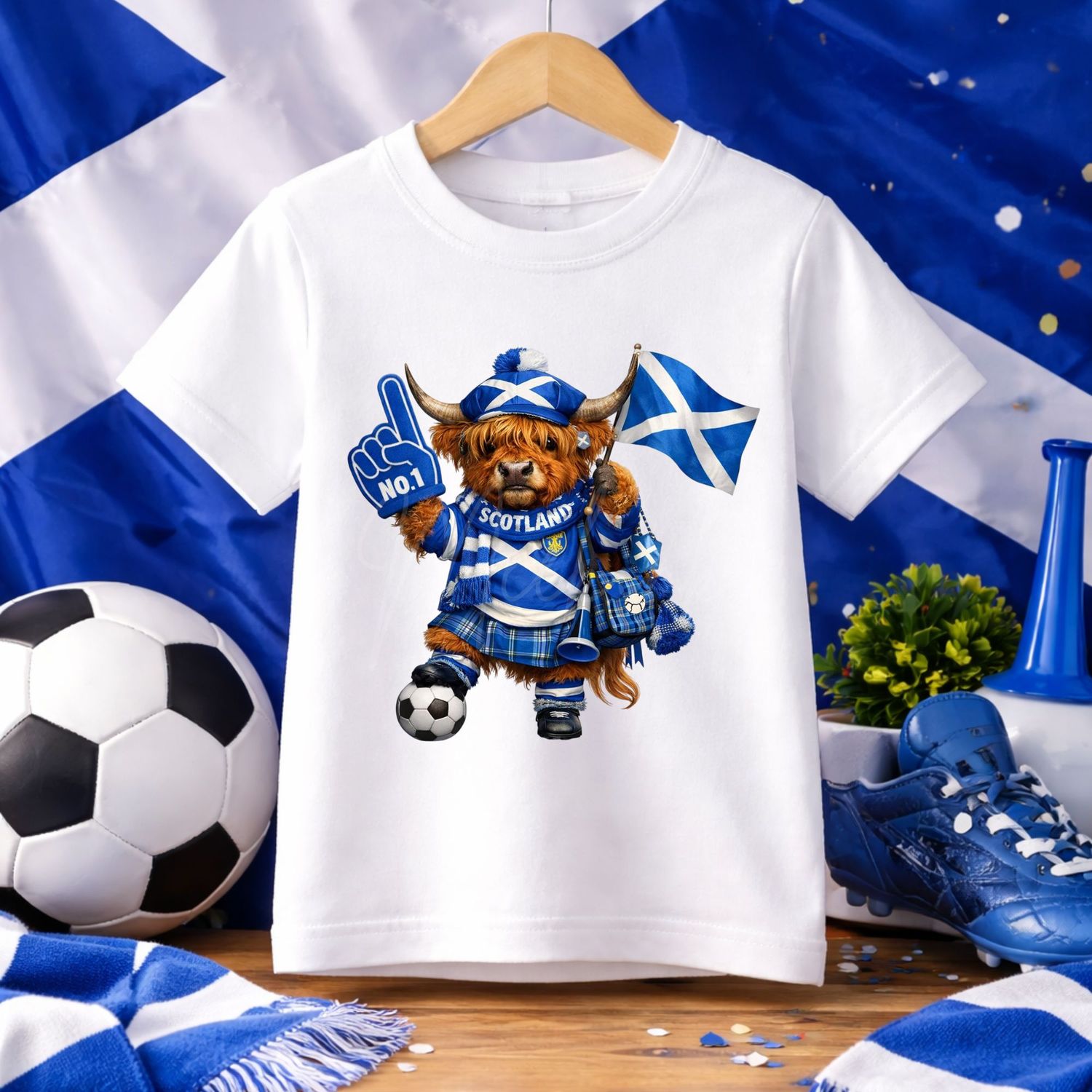 Scotland Highland Cow Football DTF or UVDTF Decal