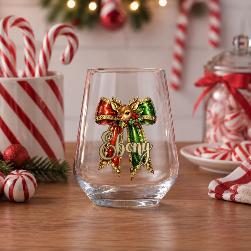 Elfie Personalised Bow DTF or UVDTF Decal
