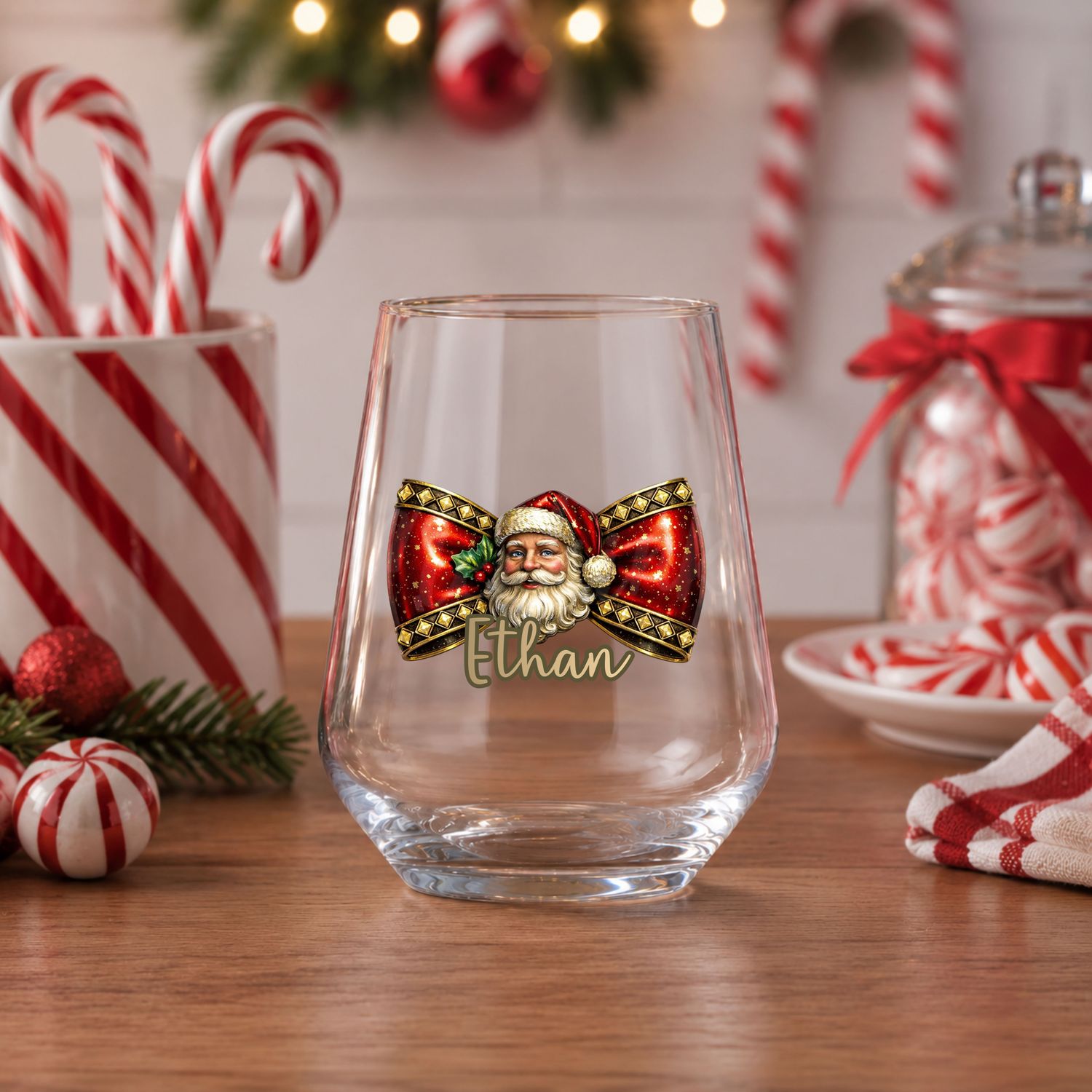 Santa Personalised Dicky Bow DTF or UVDTF Decal