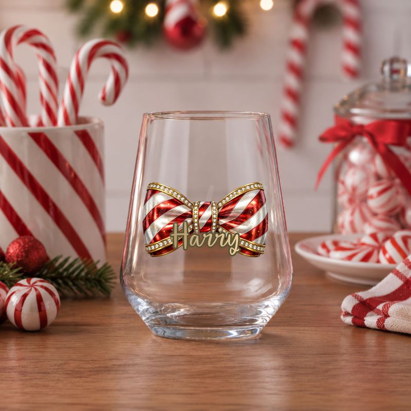Candy Cane Personalised Dicky Bow DTF or UVDTF Decal