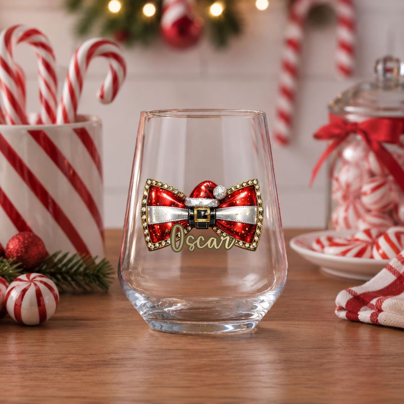 Santa Hat Personalised Dicky Bow DTF or UVDTF Decal