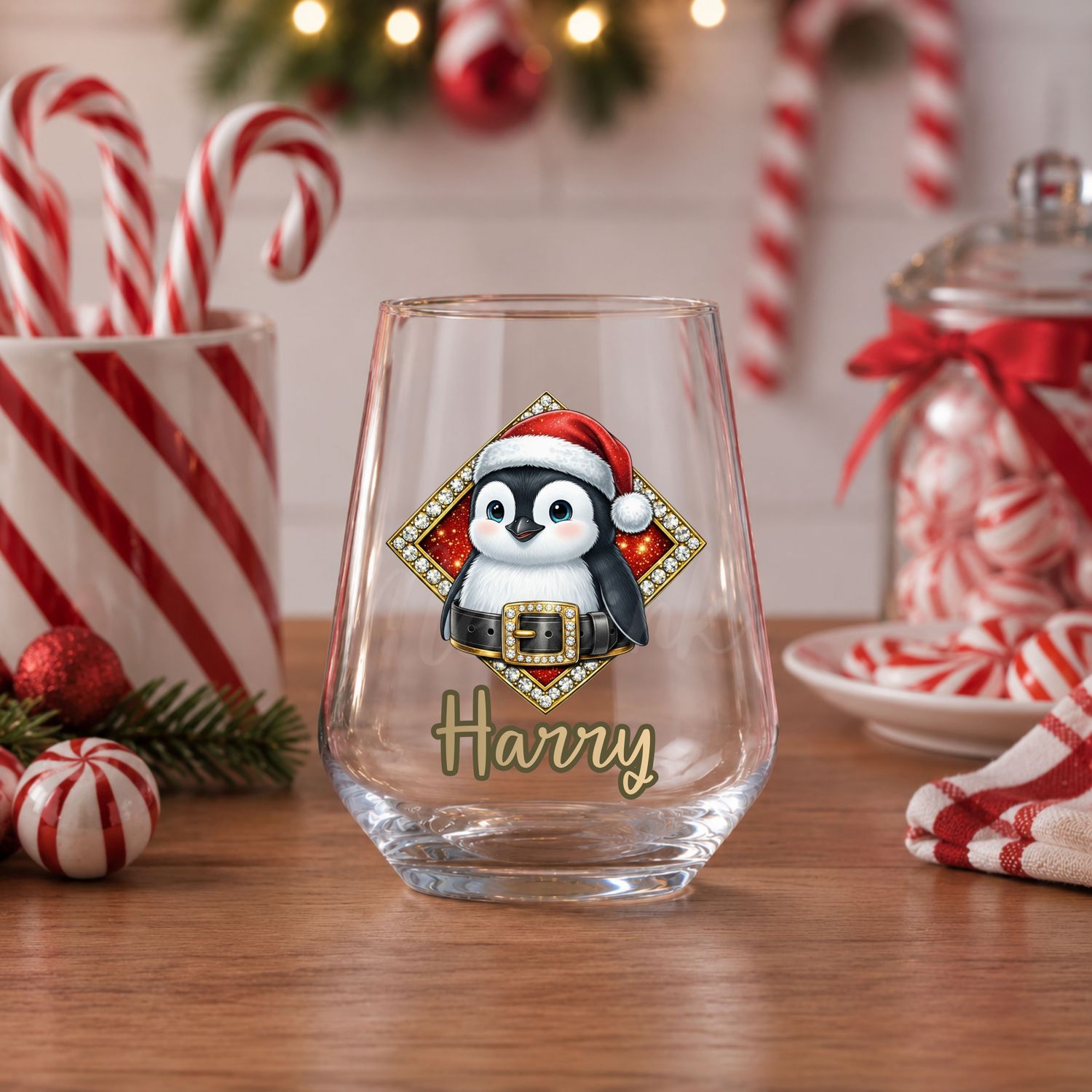 Penguin Diamond Personalised DTF or UVDTF Decal