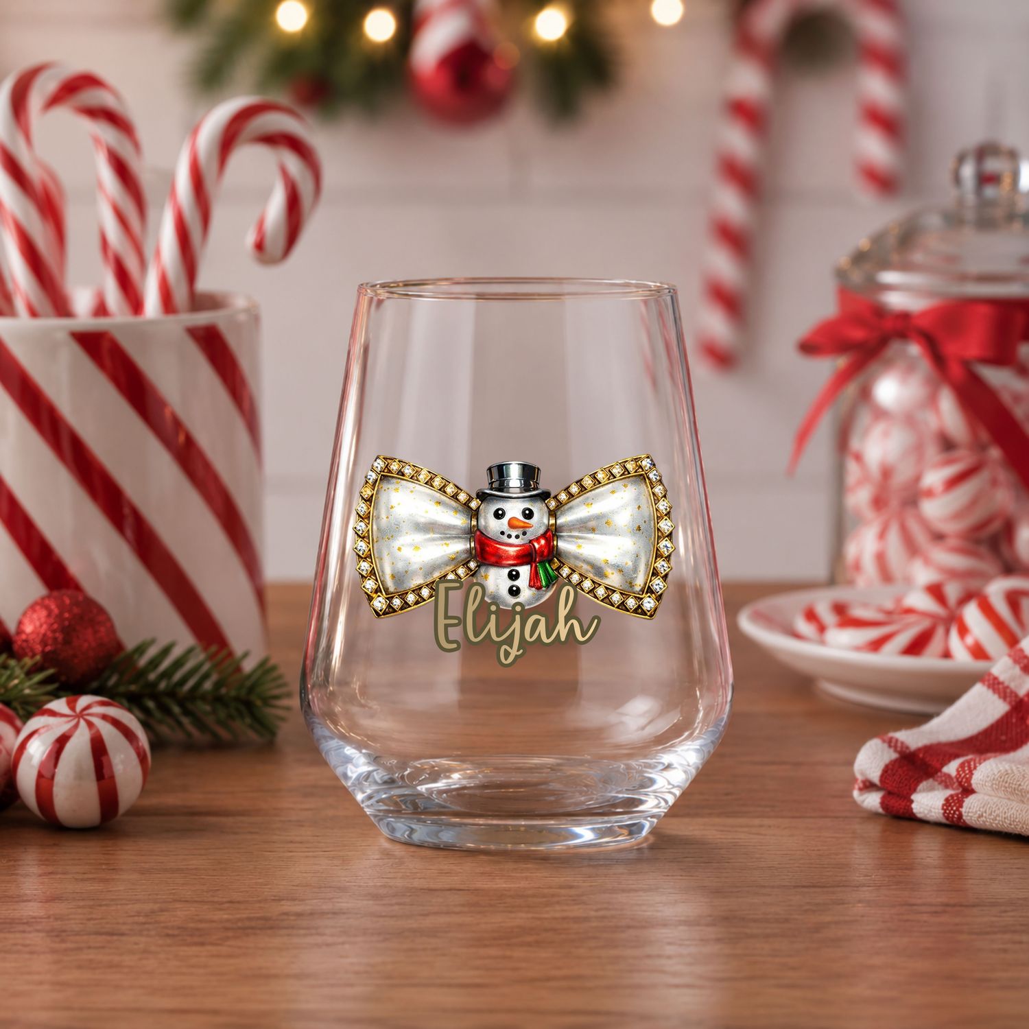 Snowman Personalised Dicky Bow DTF or UVDTF Decal