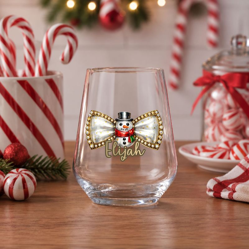 Snowman Personalised Dicky Bow DTF or UVDTF Decal