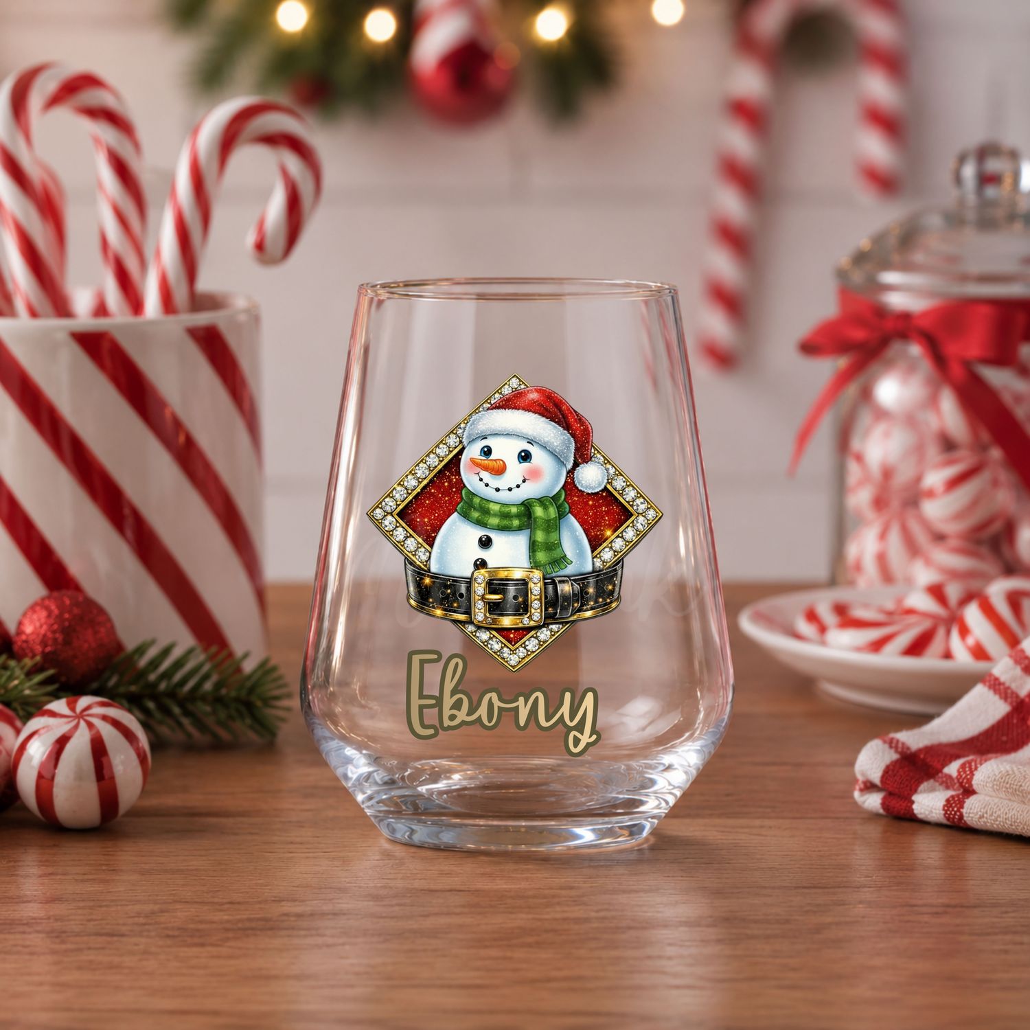 Snowman Diamond Personalised DTF or UVDTF Decal