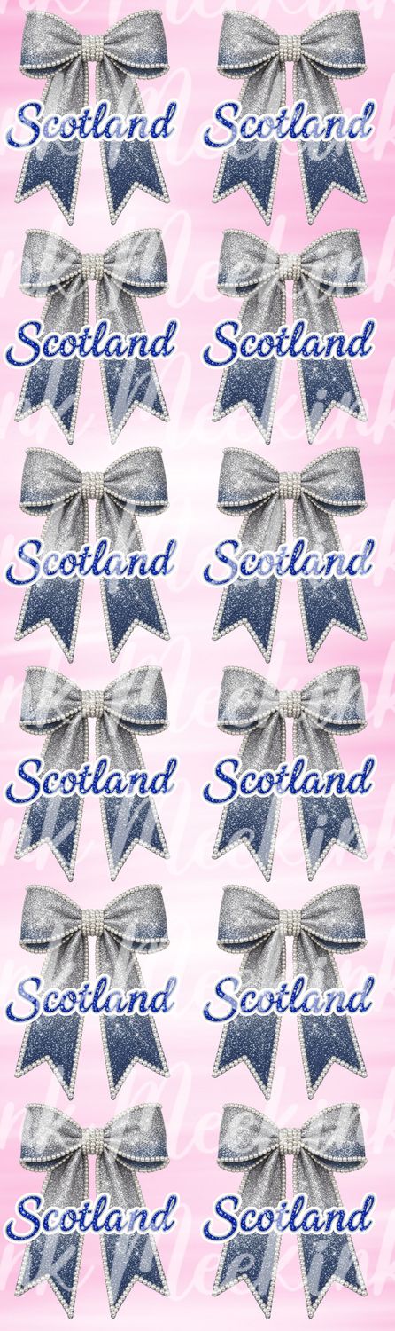 12 X 15cm Ombre Scotland Bow Metre Sheet DTF Decals