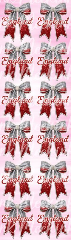 12 X 15cm Ombre England Bow Metre Sheet DTF Decals