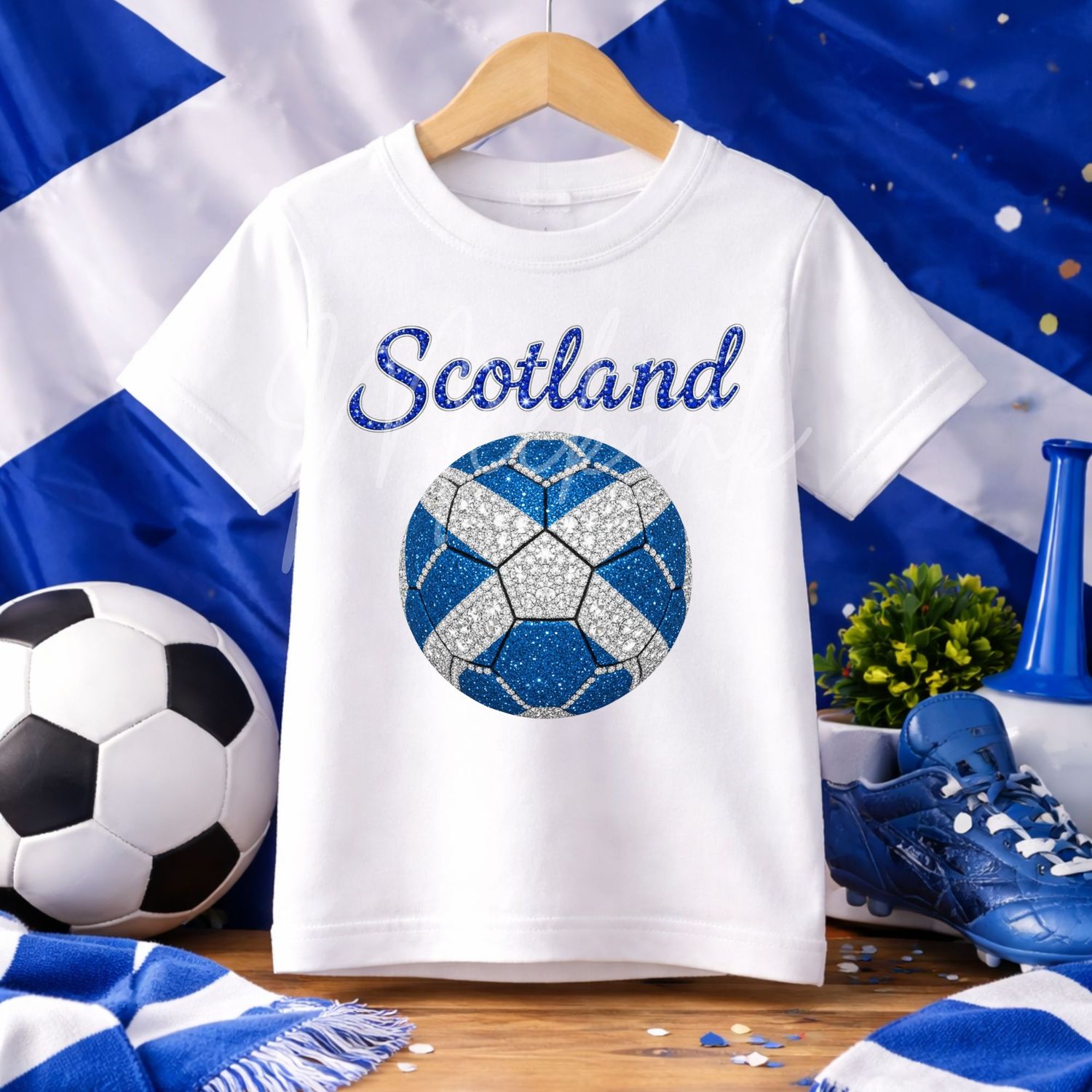 Glitter Effect Football Scotland DTF or UVDTF Decal