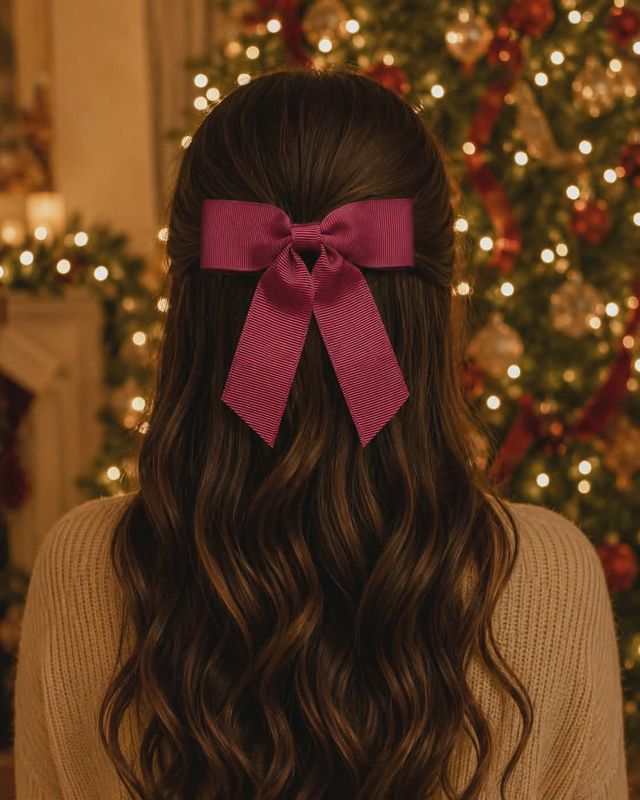 Wine Red 4inch Cheerleader Hair Bow Craft Blank
