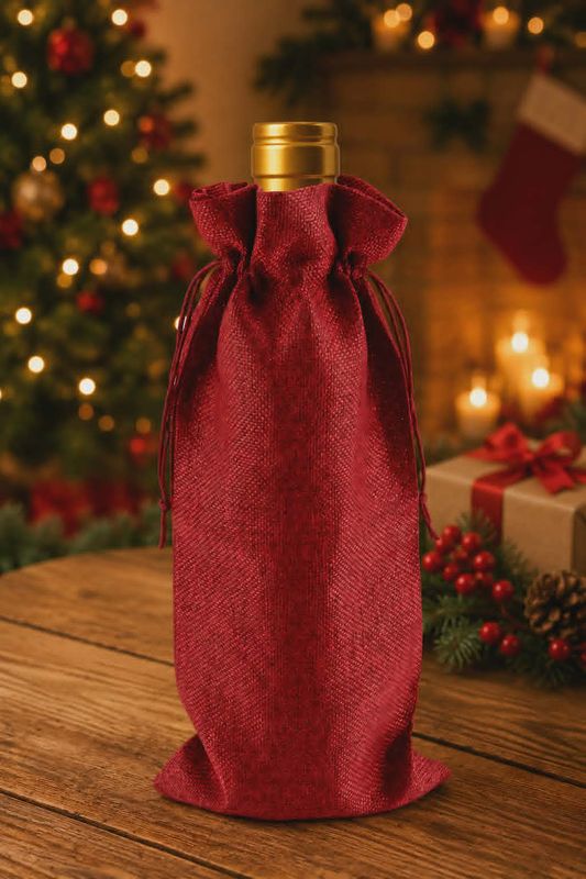 Red Wine Bottle Gift Bag Craft Blank