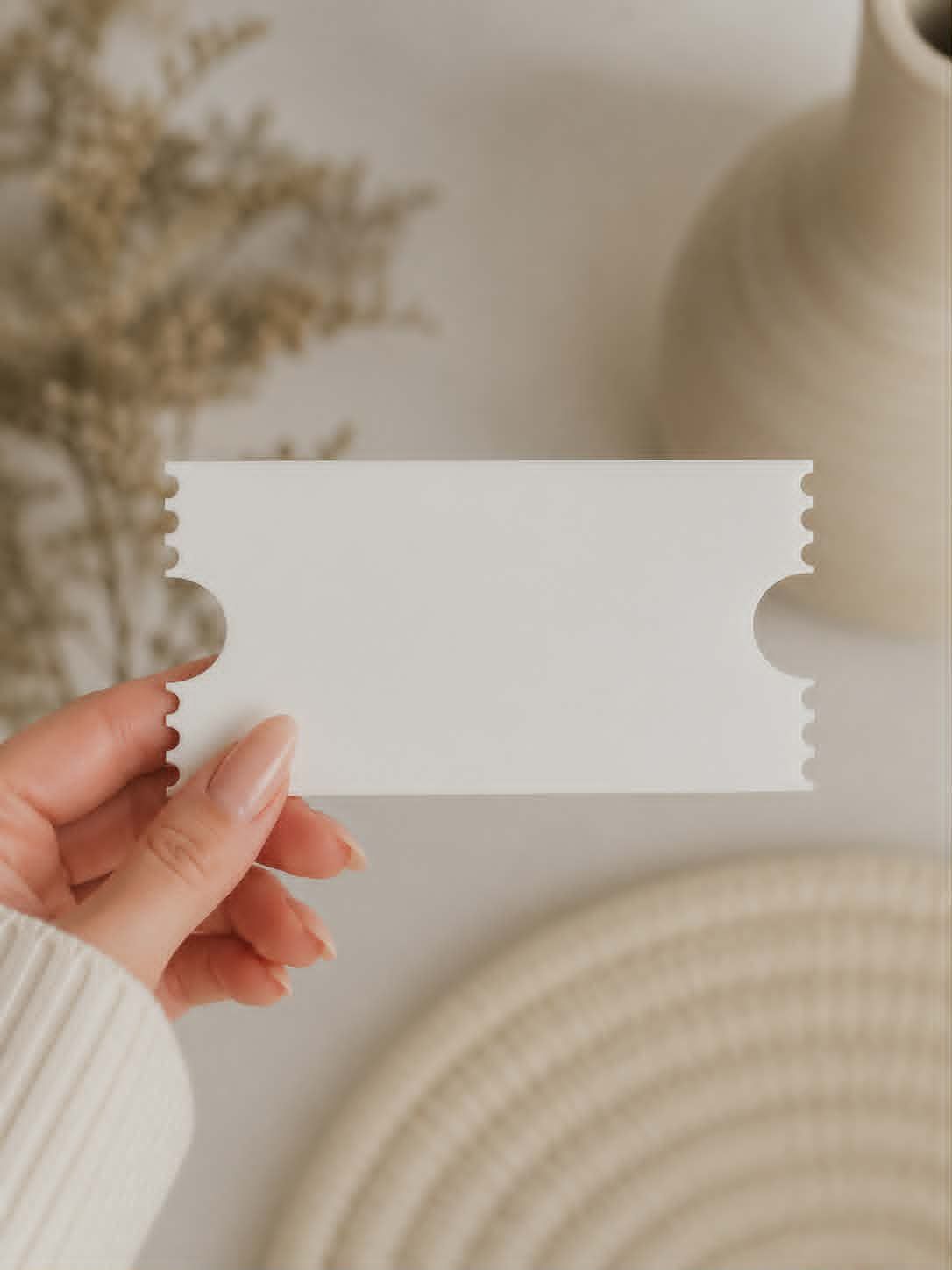 8cm Ticket Edge 3mm Acrylic Shape