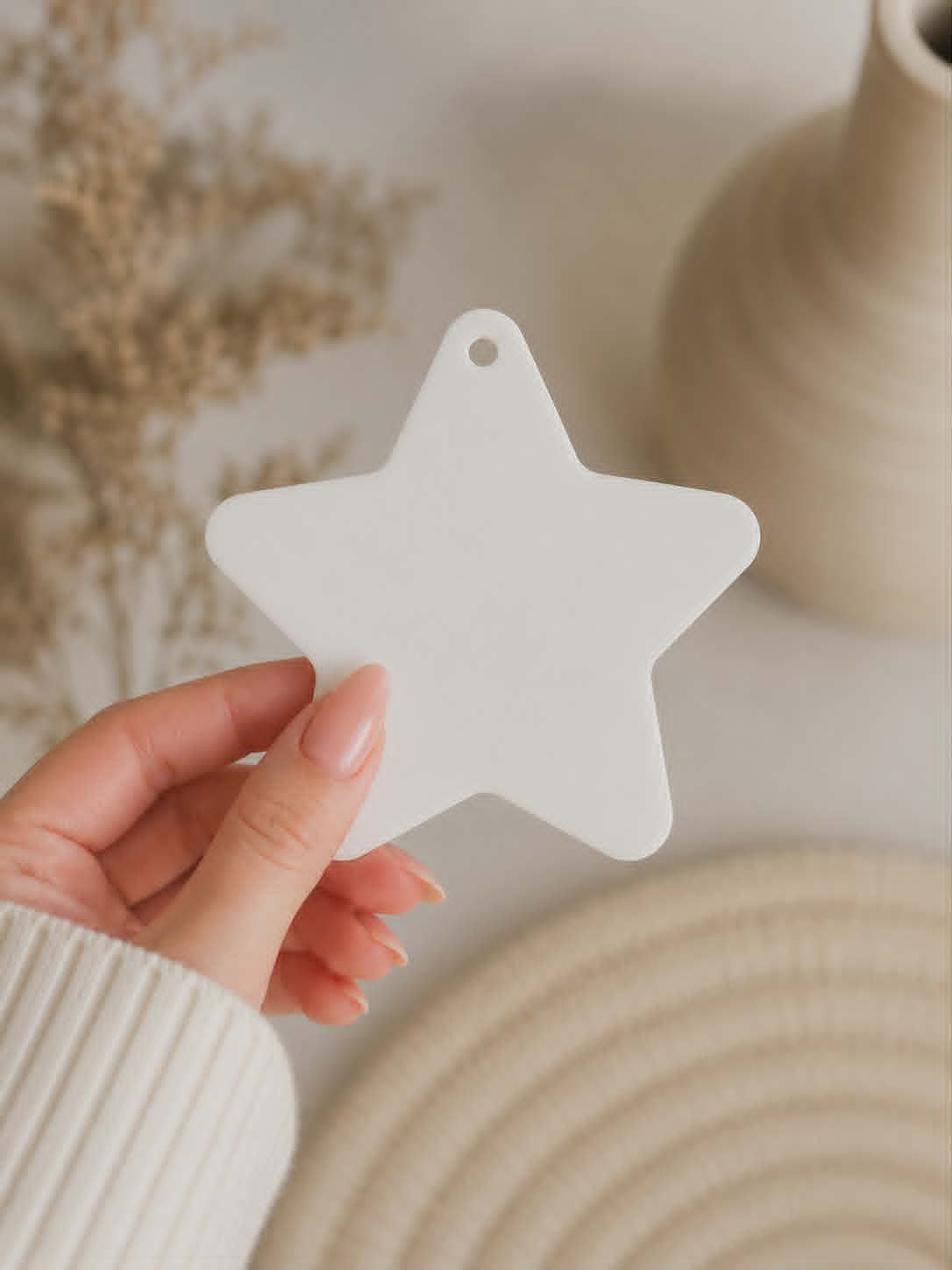 8cm Star With Hanging Hole 3mm Acrylic Shape