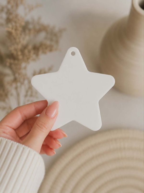 8cm Star With Hanging Hole 3mm Acrylic Shape