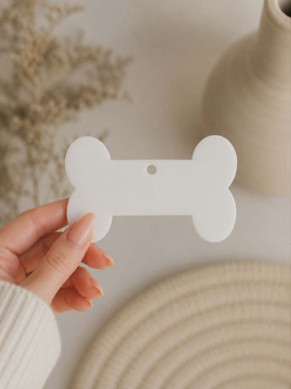 8cm Dog Bone With Hanging Hole 3mm Acrylic Shape