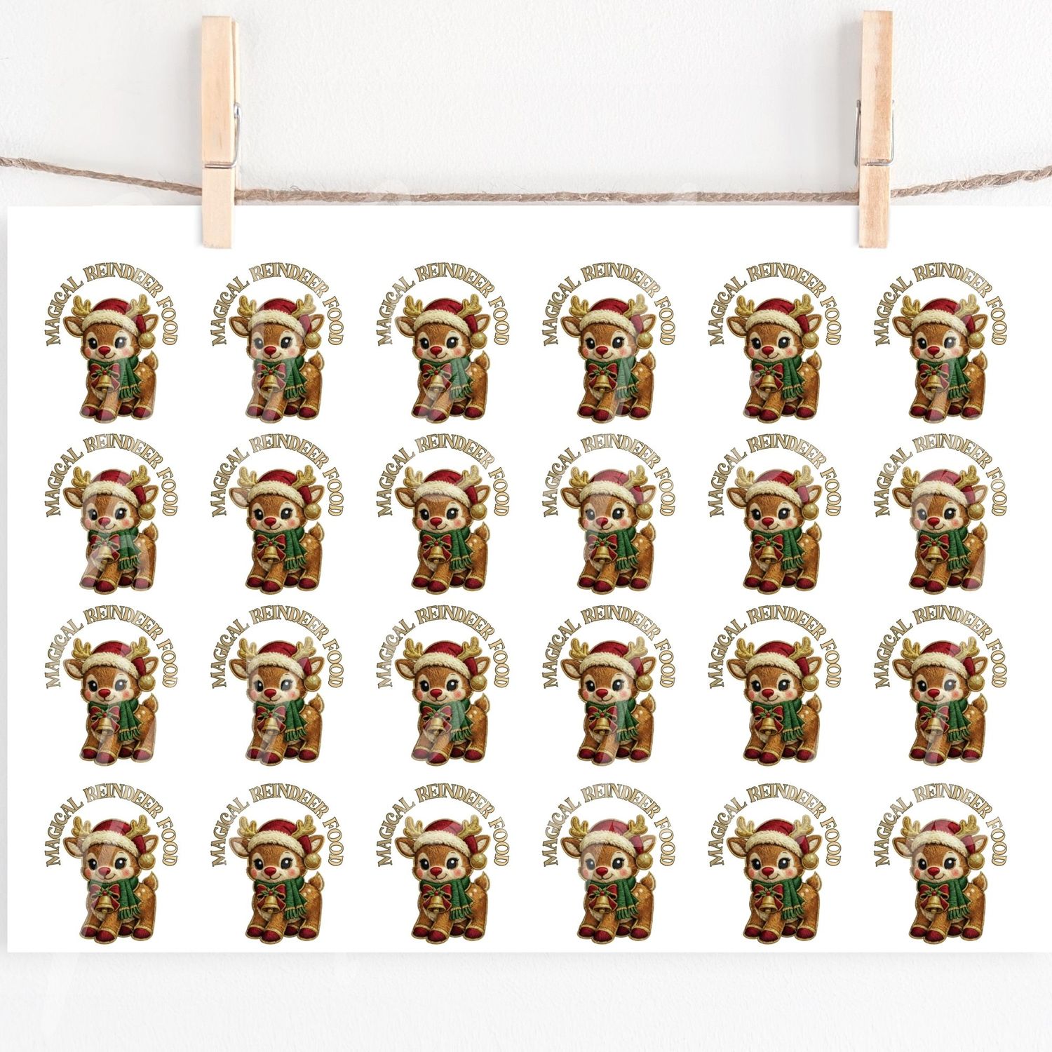 Magical Reindeer Food Popper Decal Sheet UVDTF or DTF Decals