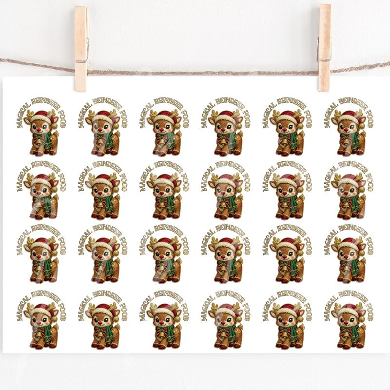 Magical Reindeer Food Popper Decal Sheet UVDTF or DTF Decals