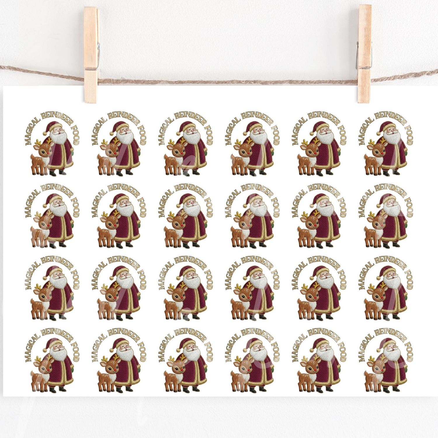 Magical Reindeer Food Santa Popper Decal Sheet UVDTF or DTF Decals