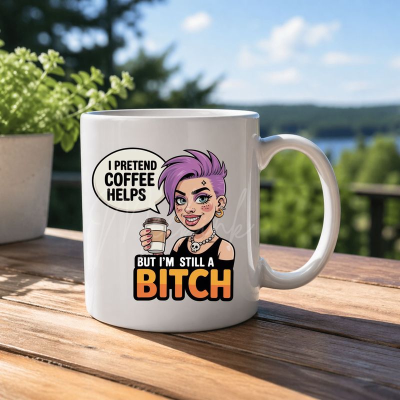 Coffee Helps 8cm UVDTF Decal